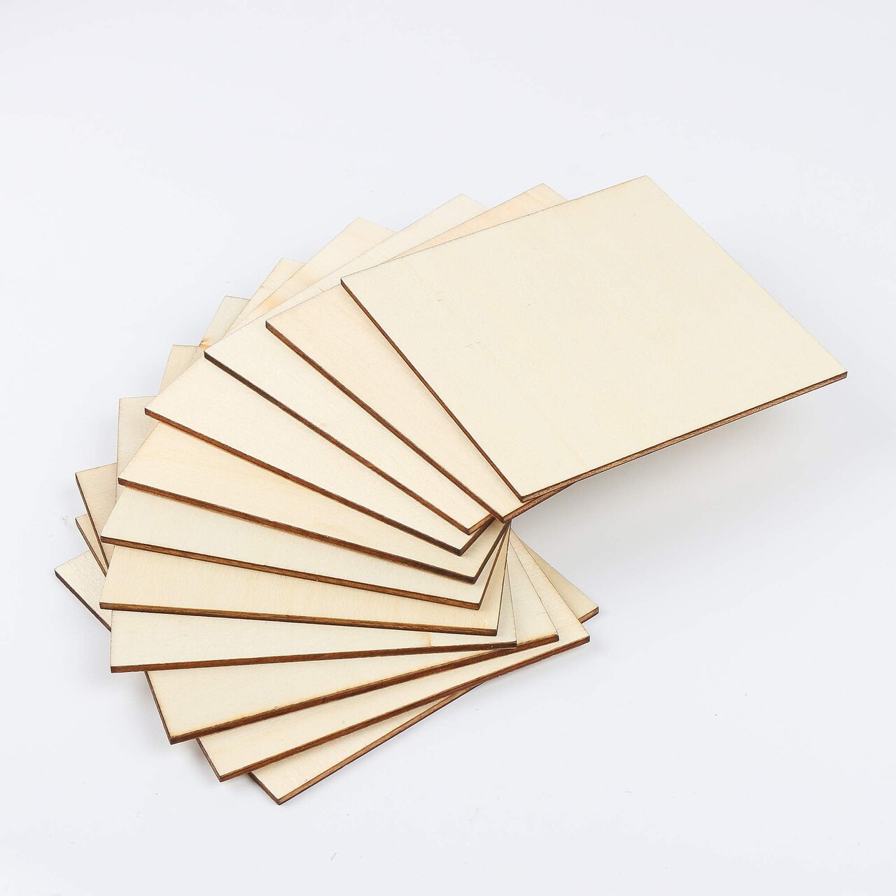 50 Pieces Unfinished Wood Pieces 4x4 Inch Square Blank Wooden,Wooden Cutouts for Crafts,Squares Cutout Tiles Unfinished Wood Cup Coasters Natural Slices Wooden Square Cutouts for Ornaments HomeDecoration
